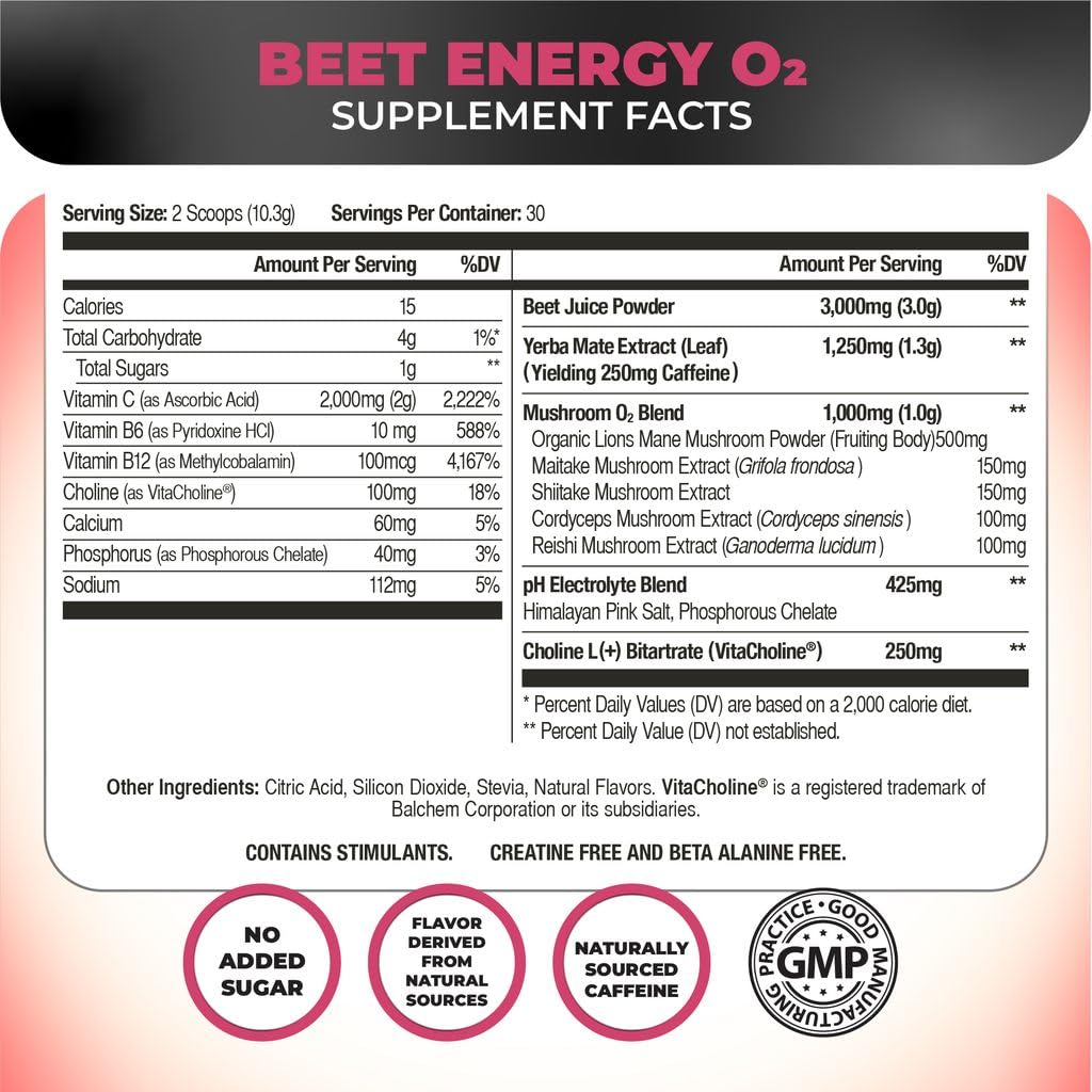 Nutrology Beet Energy O2 mélange dans l’eau prêt à boire avant entraînement