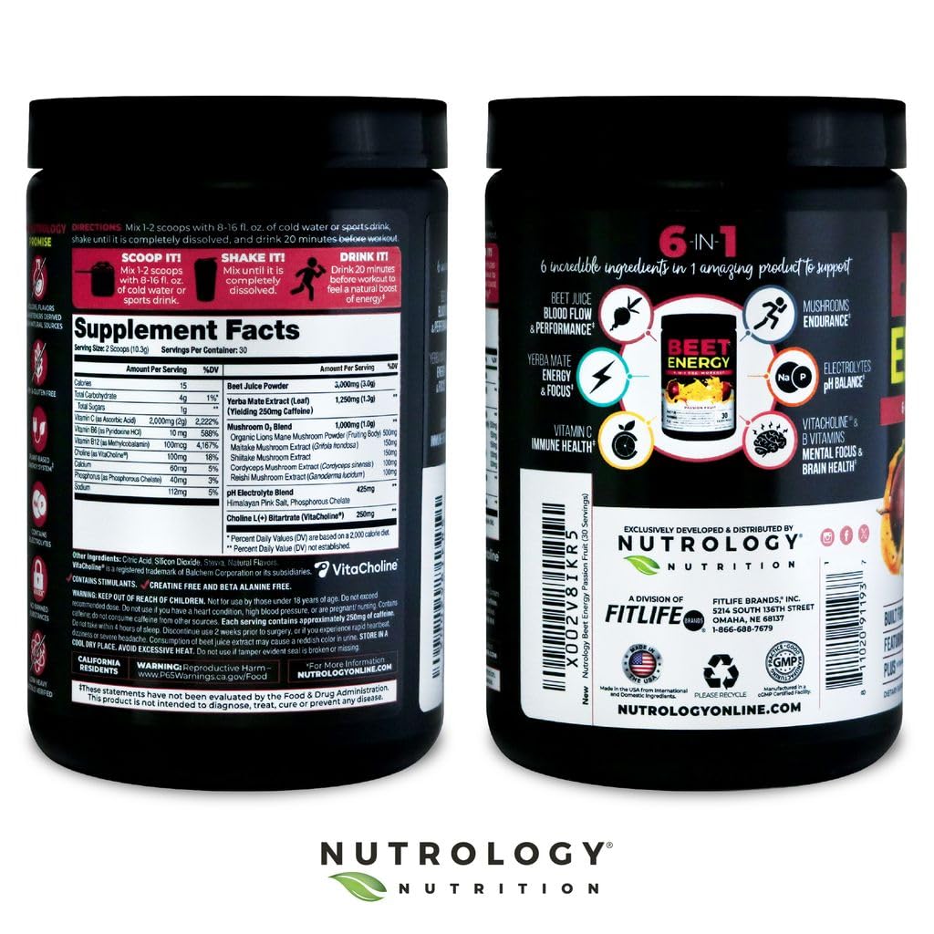 Nutrology Beet Energy O2 goût fruit de la passion évoquant fraîcheur