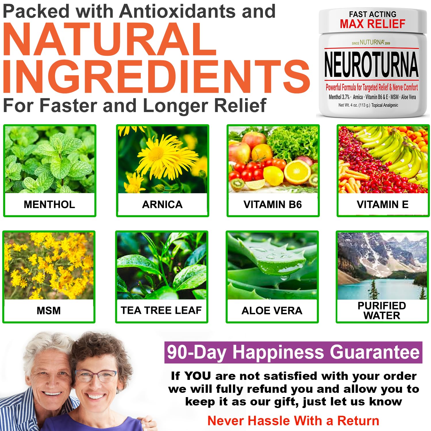 Nuturna Crème Neuropathie, effet menthol frais et sensation de refroidissement.