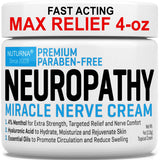 Nuturna Crème Neuropathie bouteille 4oz avec texture prête à l'emploi pour pieds et mains.