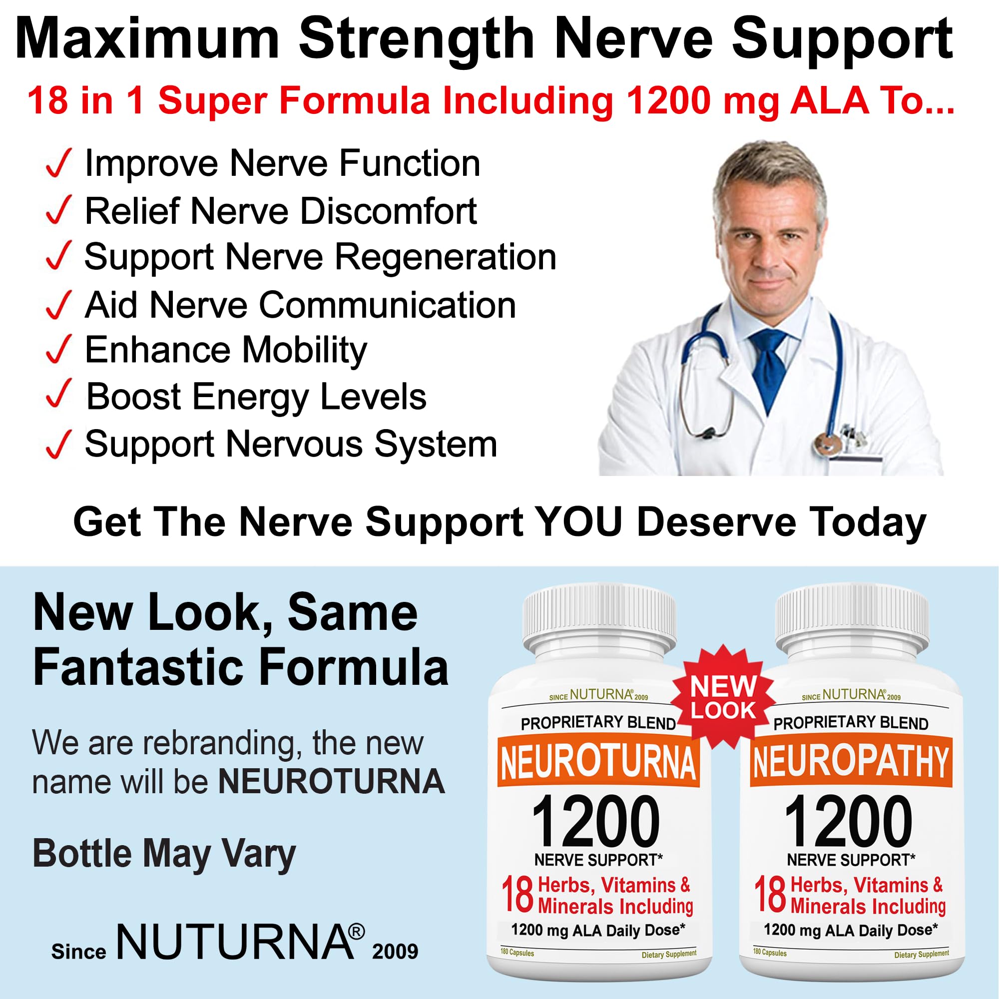 Nuturna Neuropathy : bouteille et étui visibles, formulée par des professionnels.