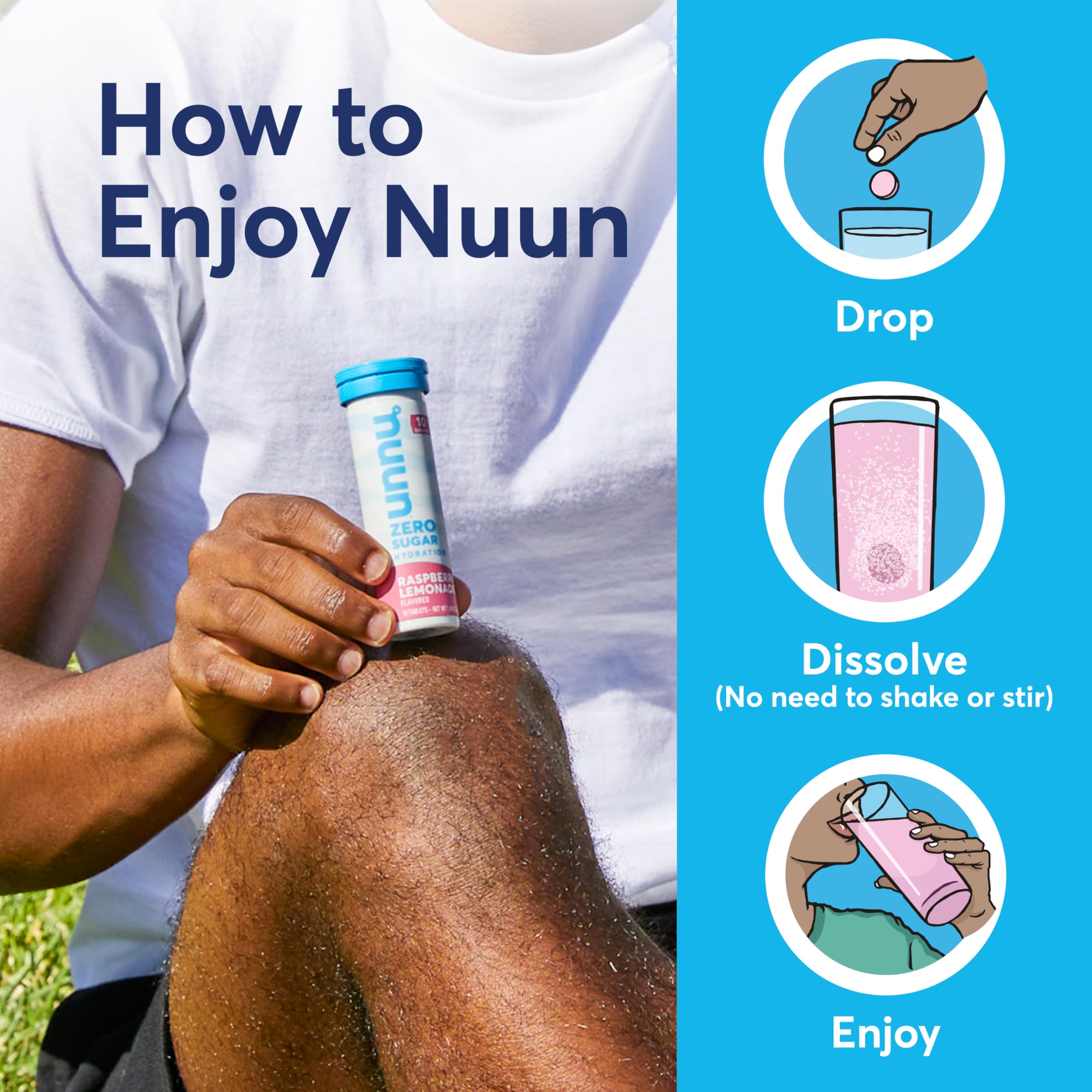 Goût orange-citron Nuun – boisson effervescente et rafraîchissante.
