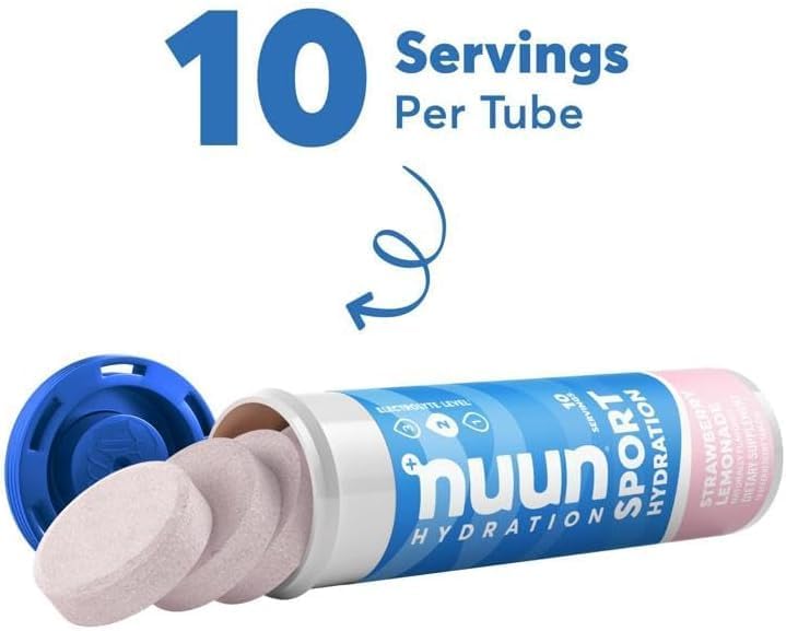 Nuun Hydration Active tablettes fraise-limonade, méthode rapide pour reconstituer les électrolytes.