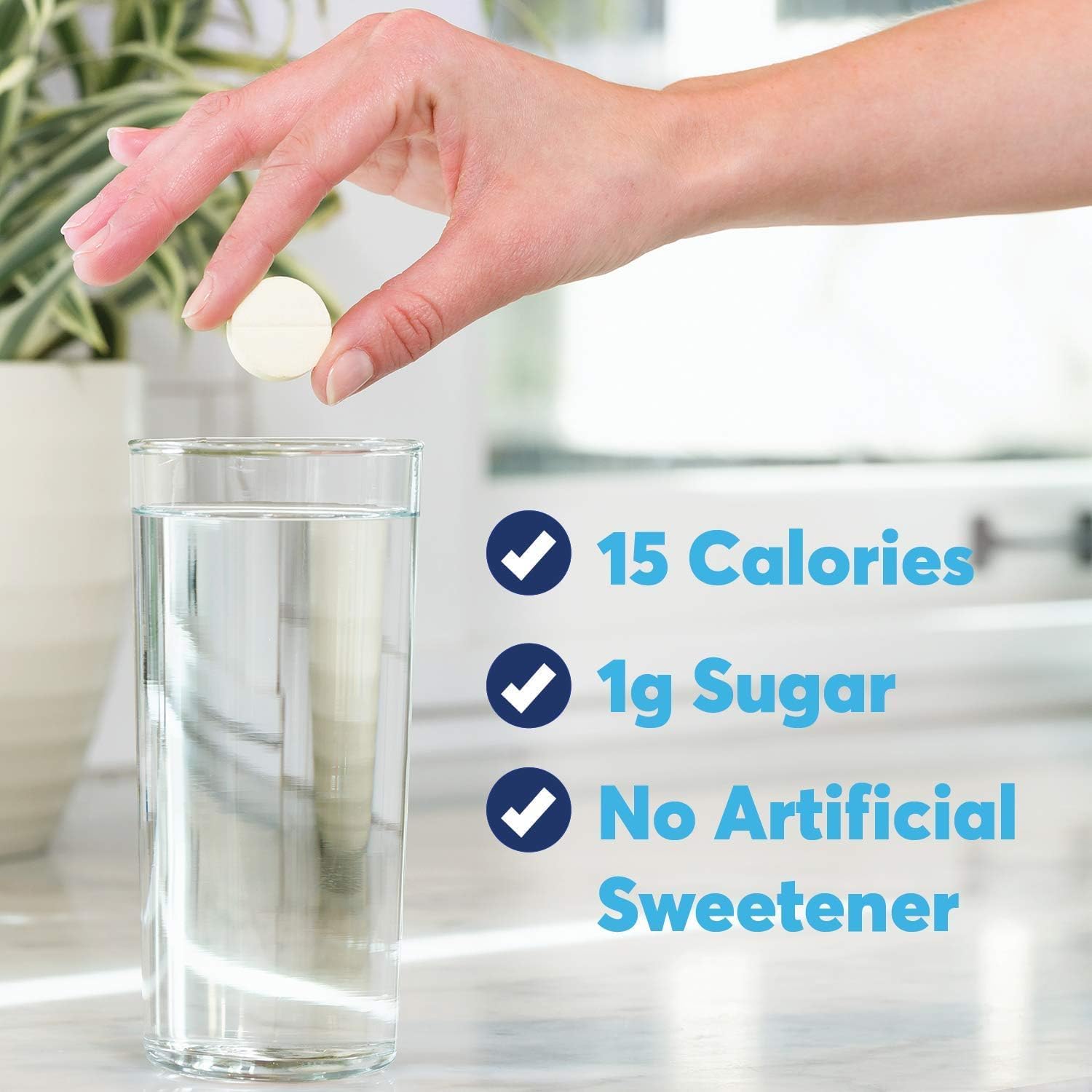 Nuun Hydration Active verre eau 473 ml, boire facilement après dissolution.