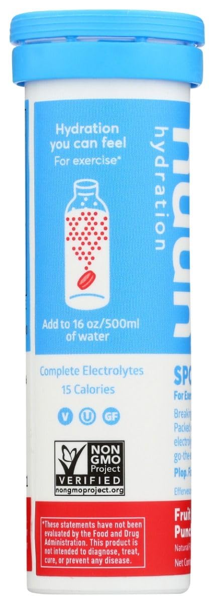Nuun Hydration, arôme Fruit Punch, apporte une saveur fruitée sans sucre ajouté.
