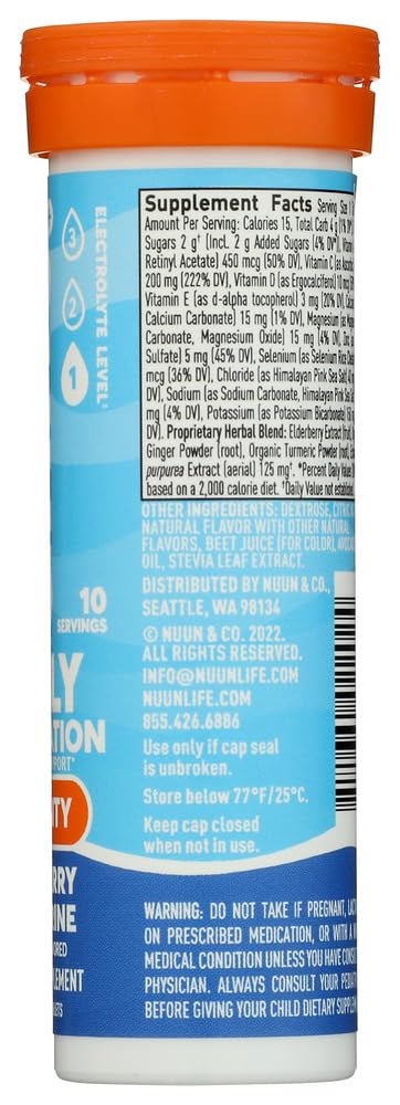 Tablettes Nuun Immunity se dissolvent rapidement pour hydrater et soutenir la routine quotidienne.