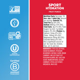 Nuun Sport Fruit Punch: formule végane sans gluten, édulcorée au stévia.