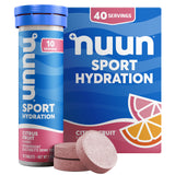 Nuun Sport : tablette d'électrolyte agrumes qui se dissout pour une hydratation pratique pendant l’effort.