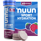 Nuun Sport Tri-Berry dans emballage pratique pour l'hydratation quotidienne.