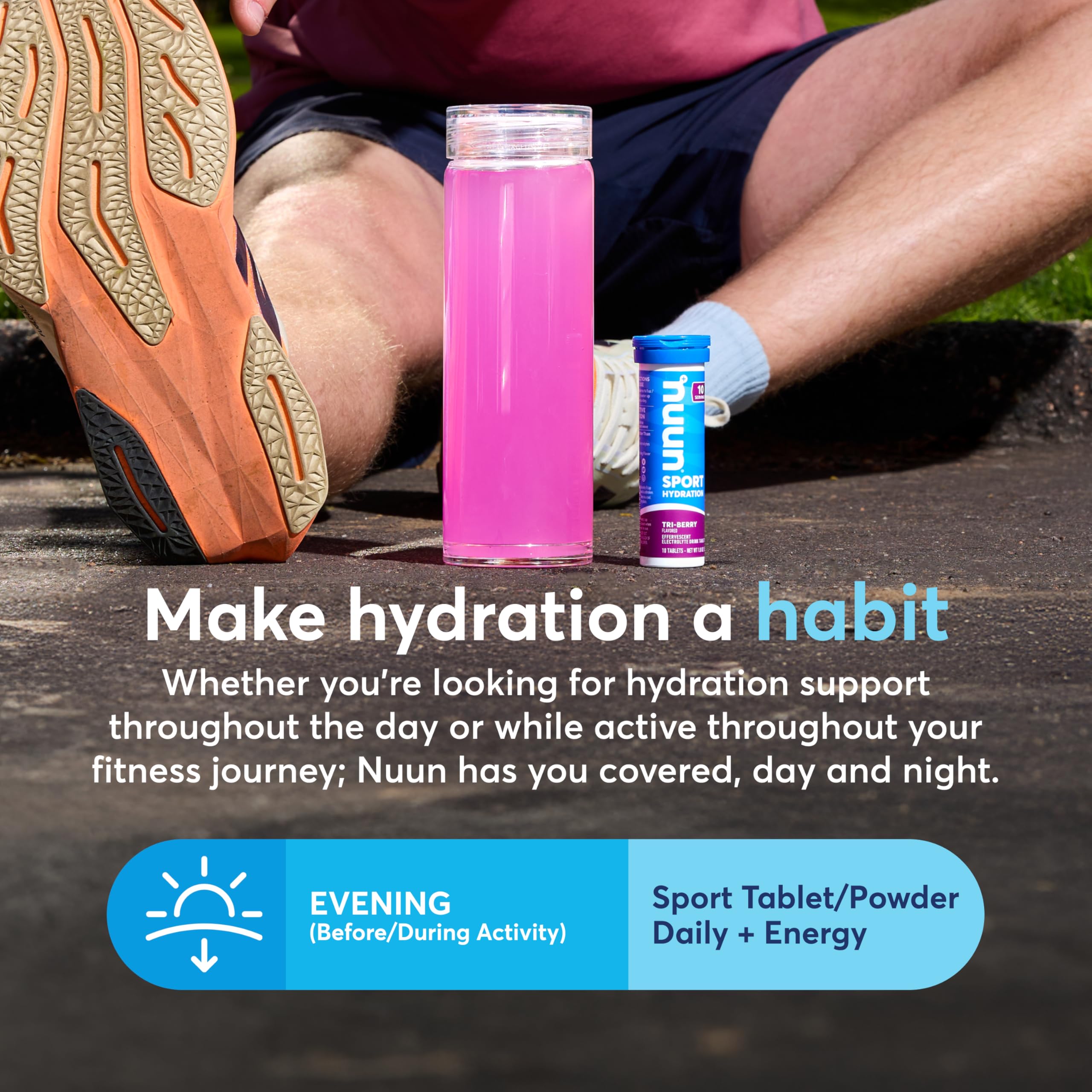Nuun Sport, tablettes vegan et sans gluten, nutrition propre et naturelle.