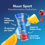 Nuun Sport Fruit Punch: tubes portables pour une hydratation rapide en déplacement.