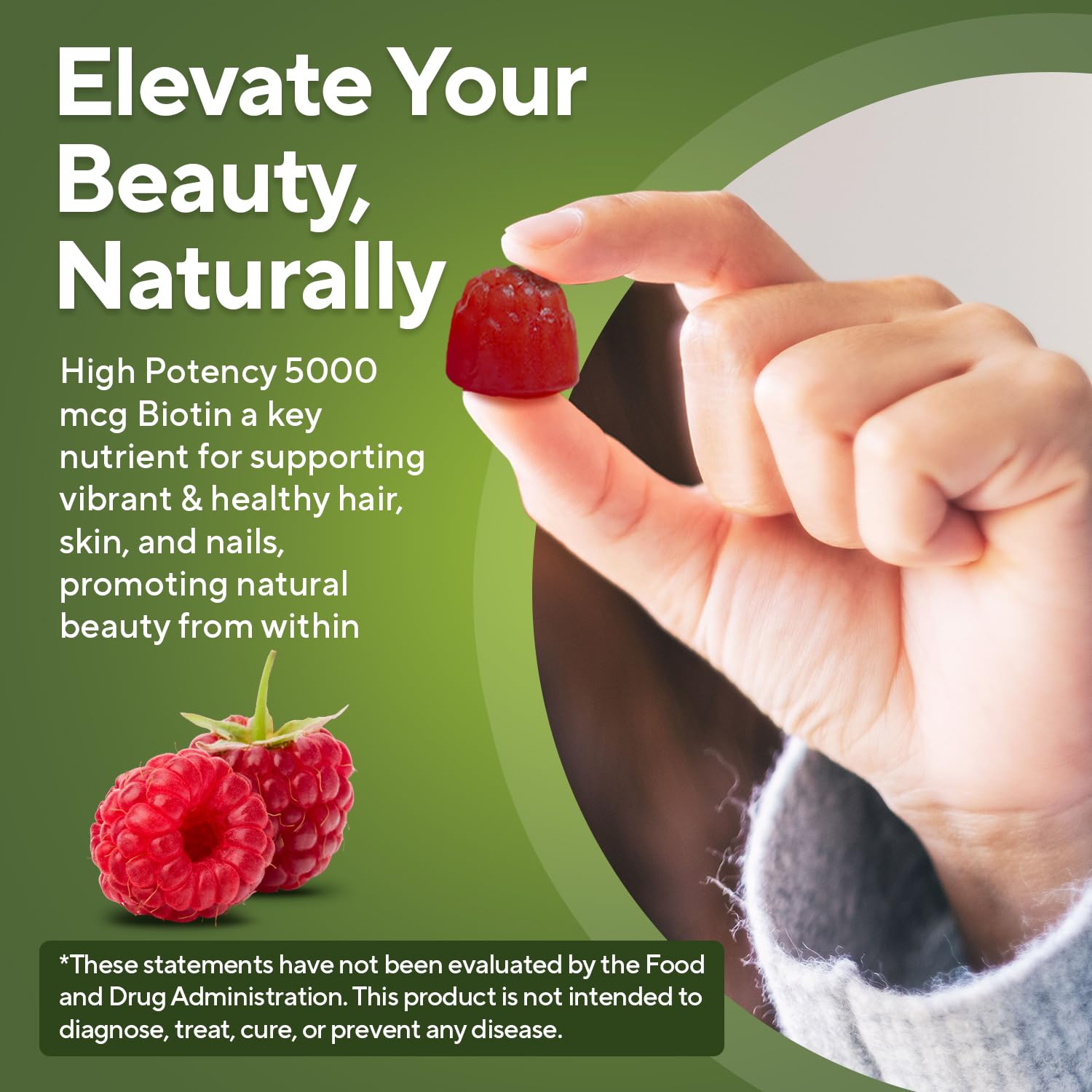 Formule végan NuVa Biotin Gummies sans allergènes courants.
