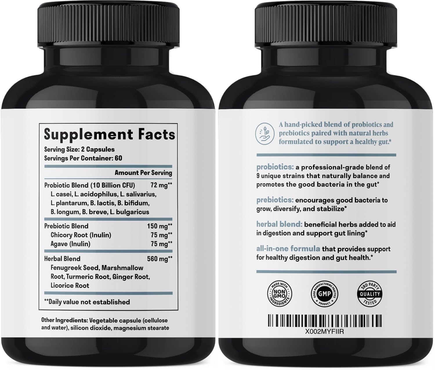 Nuven Naturals Gut Health - Capsules stables à température ambiante sans réfrigération