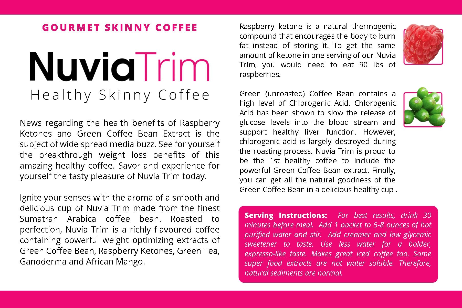 Nuvia Trim: sachets café 30ct, parfaits pour démarrer la journée sans lactose.
