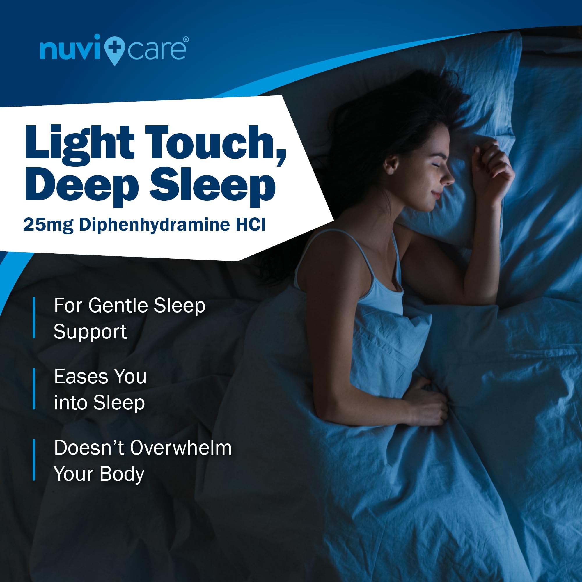 NUVICARE caplets sans analgésique - sommeil nocturne sans douleur ni analgésiques.