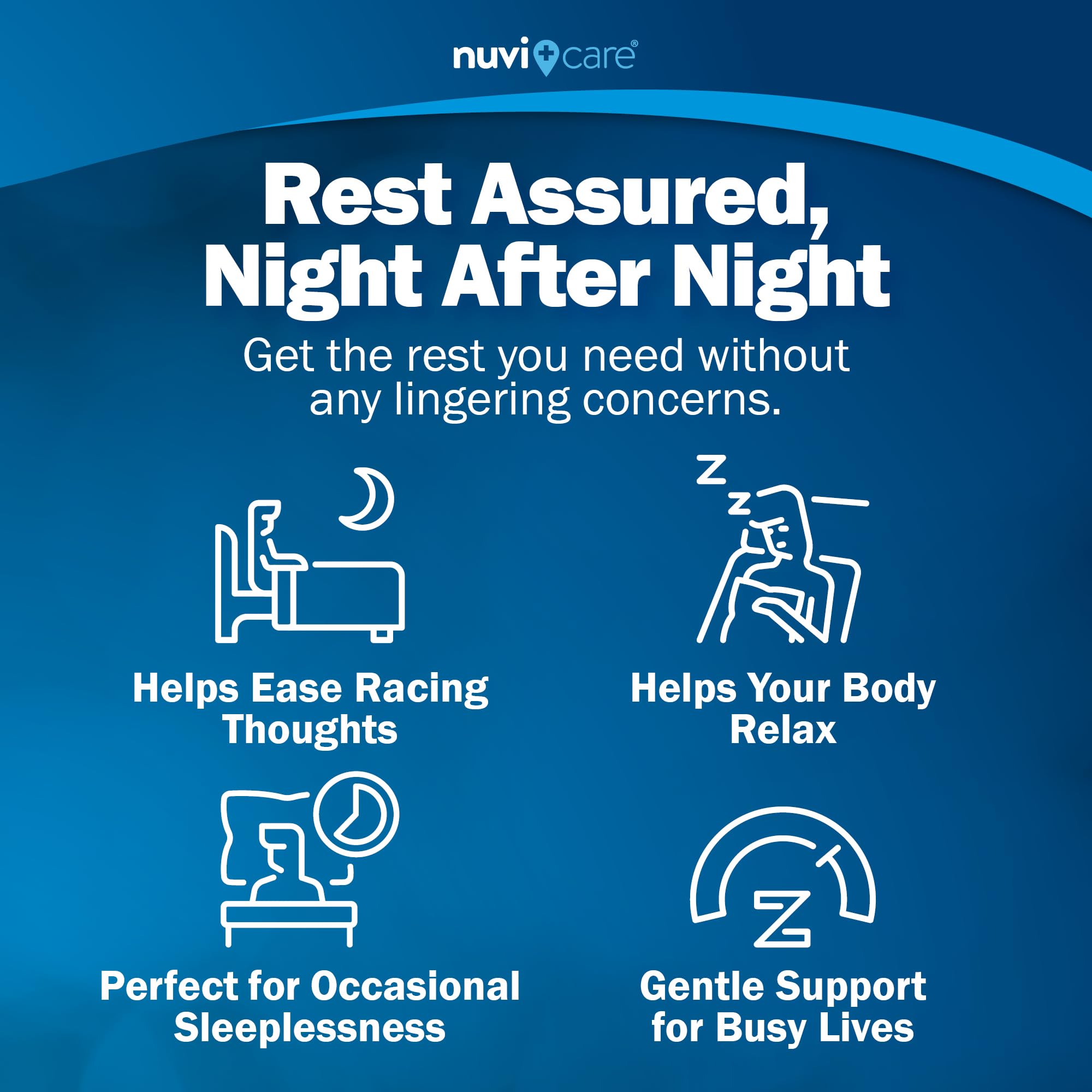 NUVICARE caplets nuit repos - aide légère pour un réveil clair.