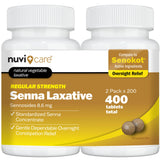NUVICARE Senna comprimés – bouteille avec laxatif végétal pour constipation occasionnelle.