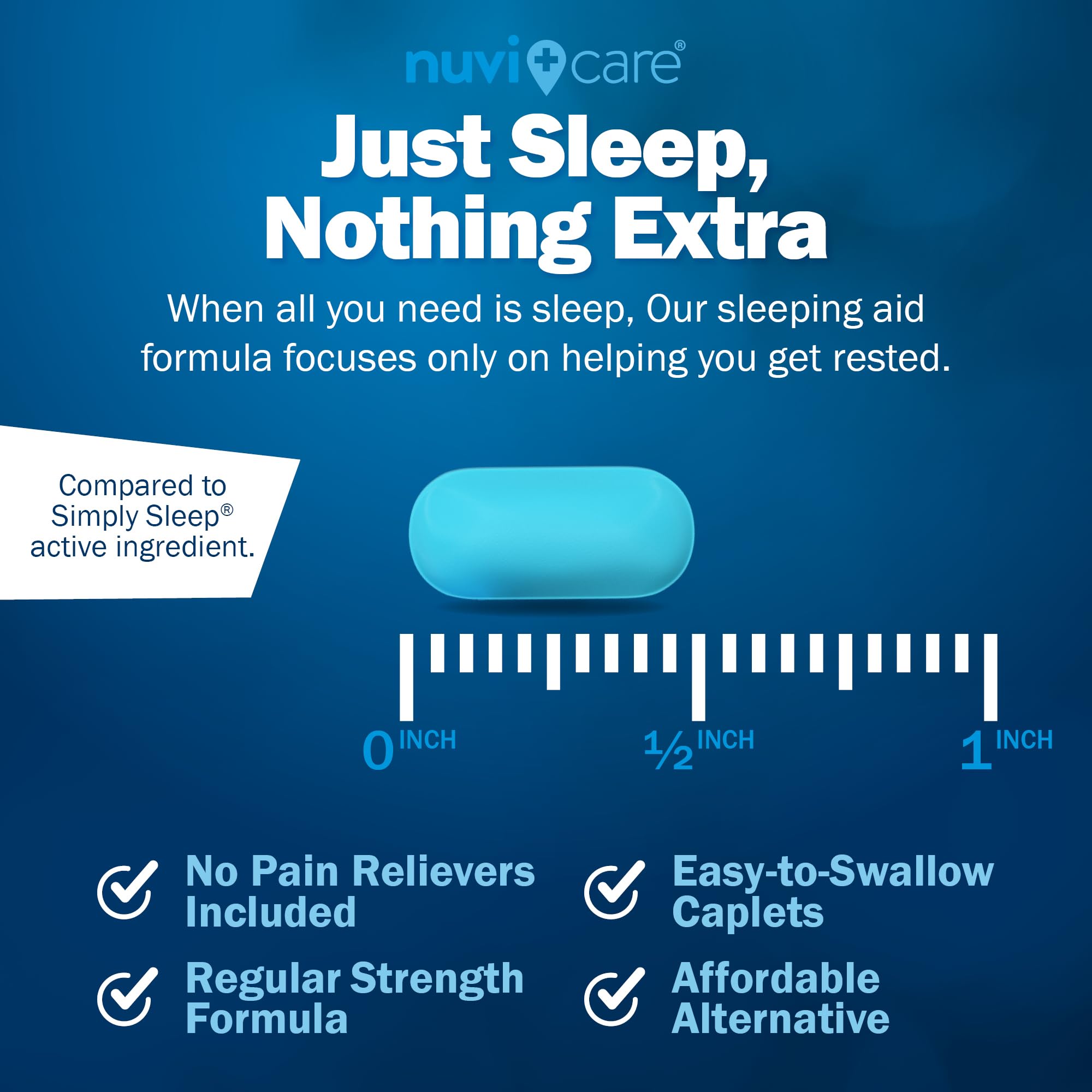 NUVICARE caplets pour adultes - repos nocturne régulier et fiable.