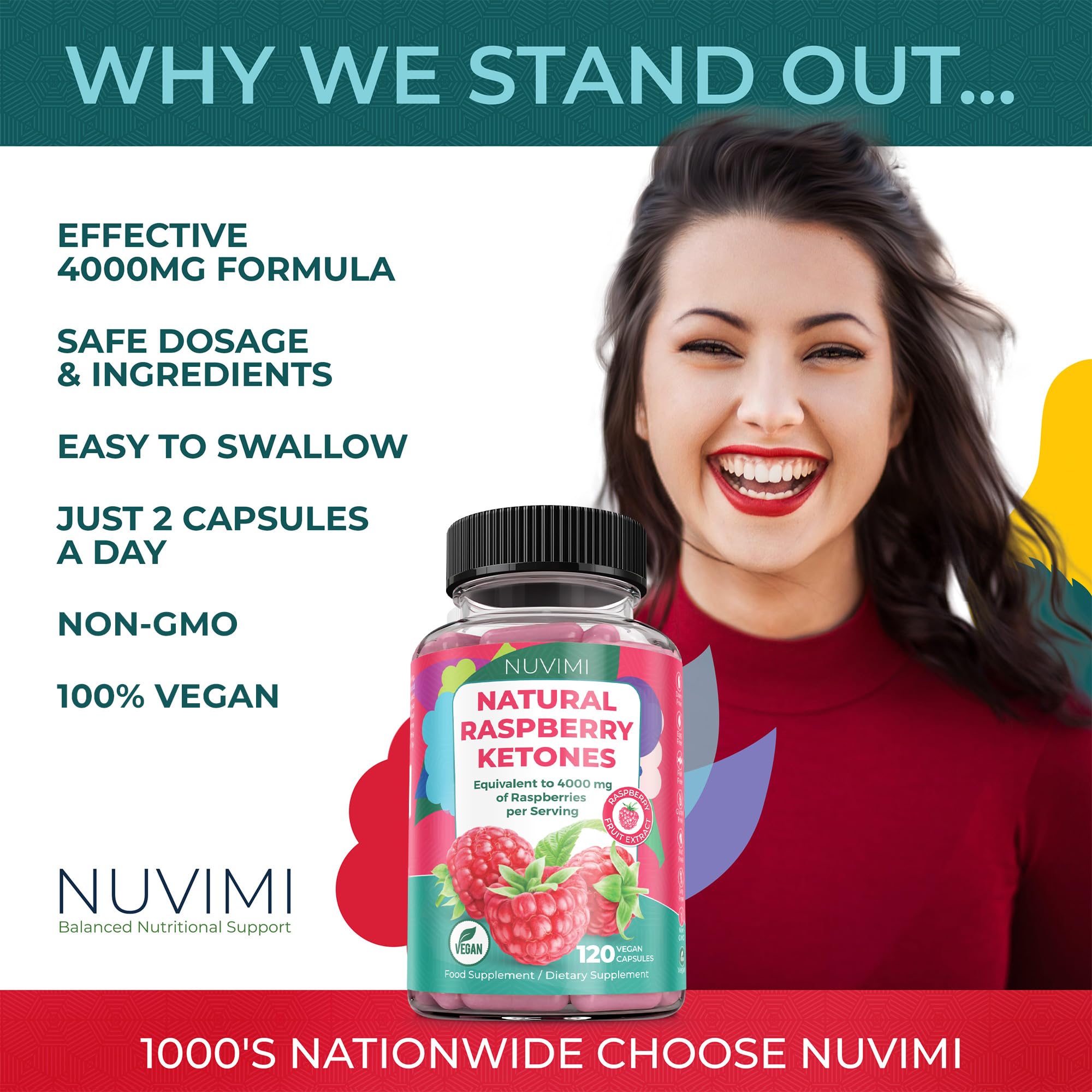 NUVIMI Cétone Framboise: gélules véganes faciles à intégrer dans votre routine.