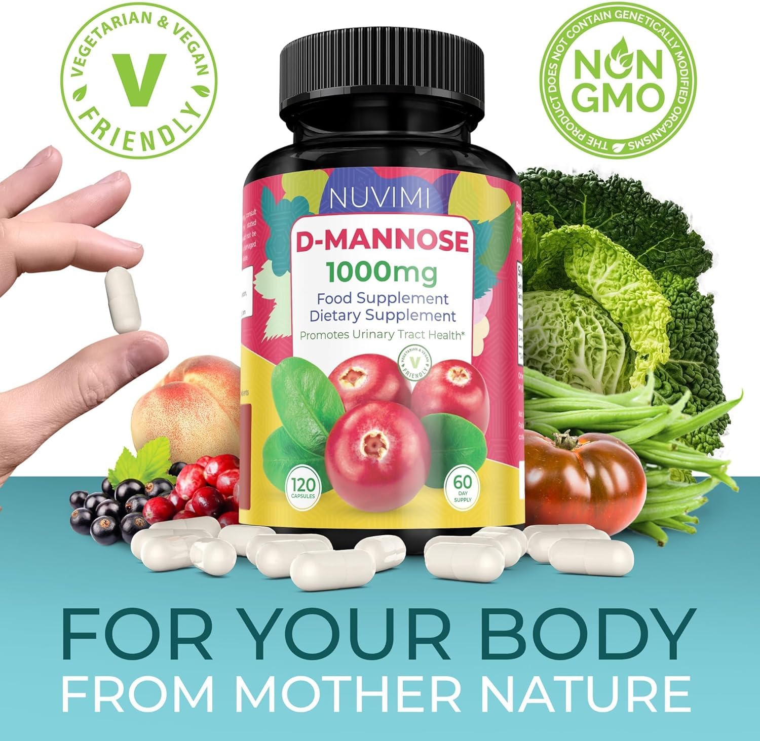 NUVIMI D Mannose en voyage, capsule discrète et pratique.