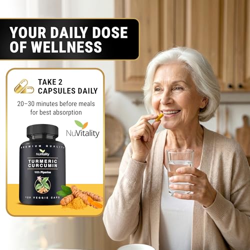 Capsules NuVitality près d'un verre d'eau; routine articulations et mobilité.