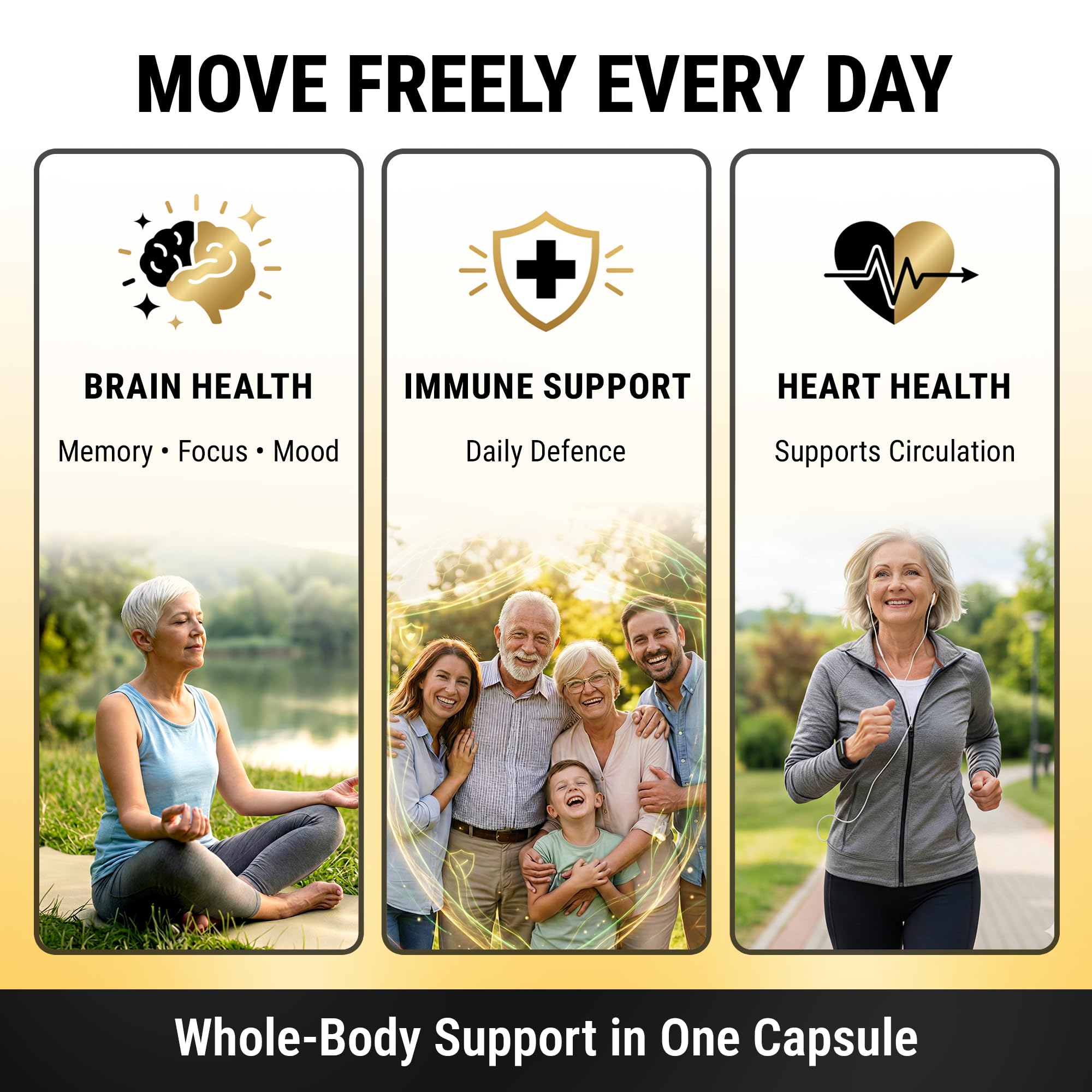 Capsules véganes NuVitality sans additifs; usage quotidien simple et propre.