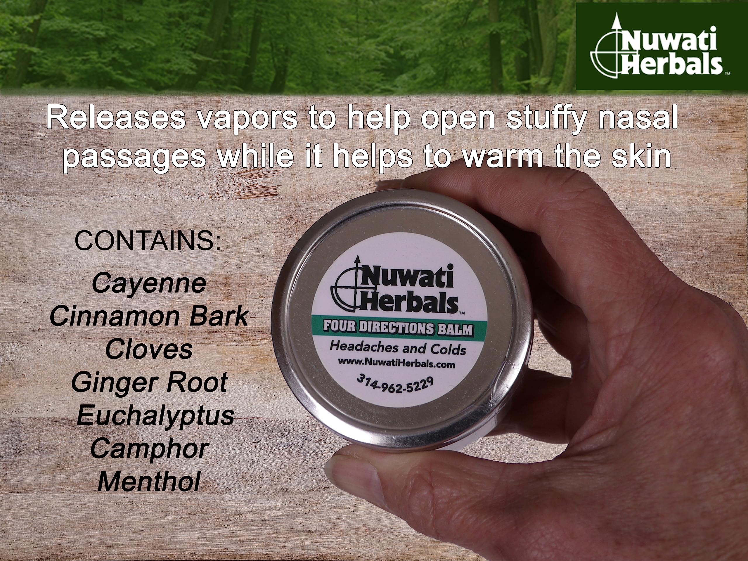 Nuwati Herbals Baume Quatre Directions Application Nuque pour détente ciblée