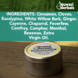 Nuwati Herbals Baume Quatre Directions Camphre offre chaleur et réconfort cutané