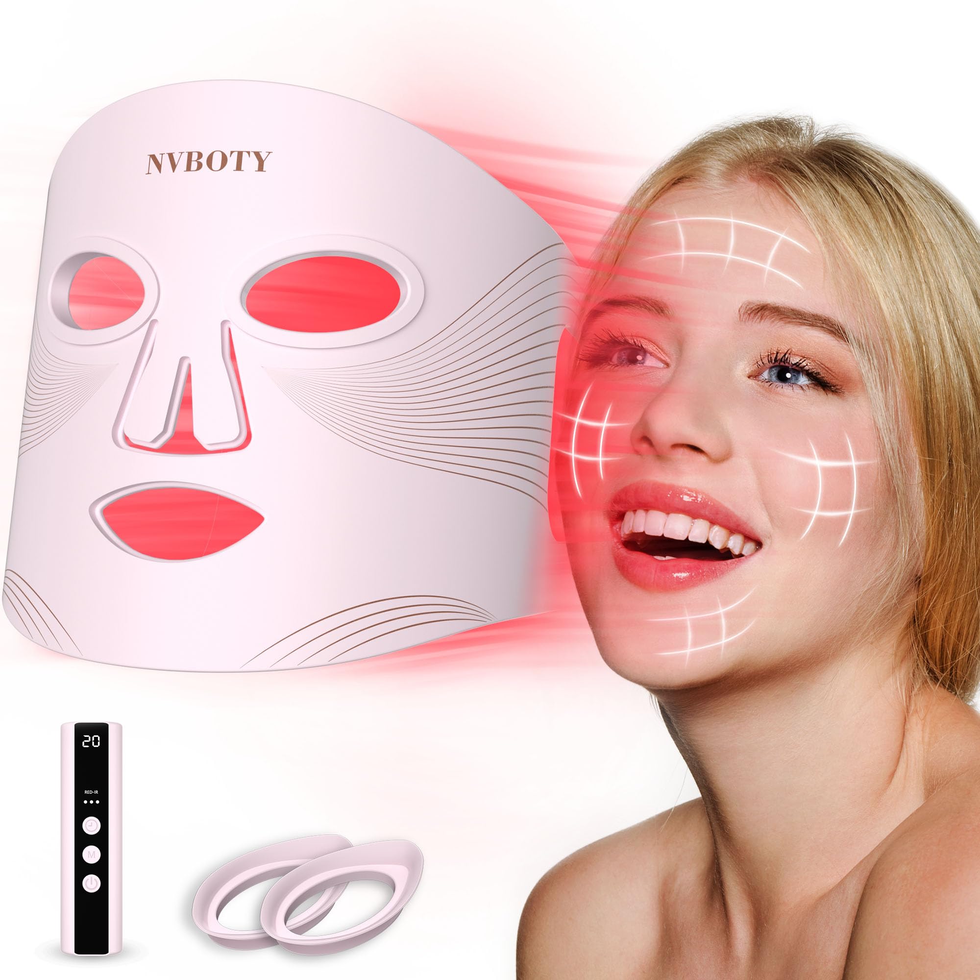Masque NVBOTY Visage LED rouge 850 nm pour une thérapie ciblée du teint.