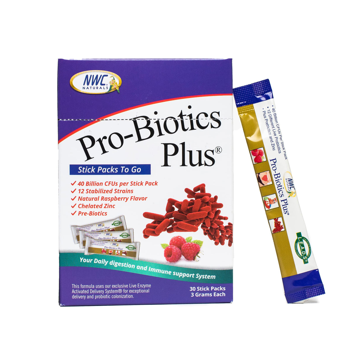 NWC Naturals Pro-Biotics Plus présentoir, solution pratique pour toute la famille à emporter