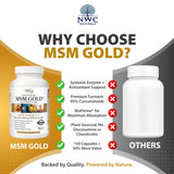 NWC Naturals MSM Gold – emballage 150 capsules pour plus de valeur.
