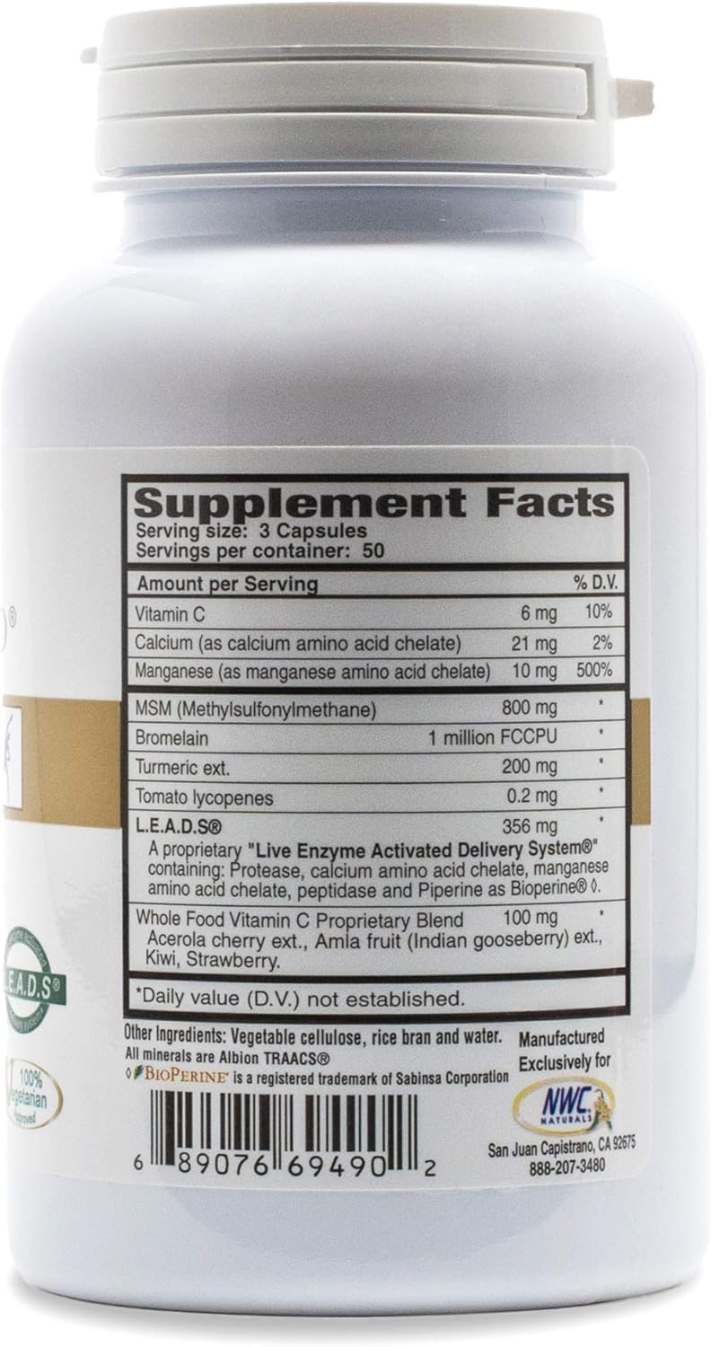 MSM Gold NWC Naturals – formule multi-enzyme favorise la digestion.