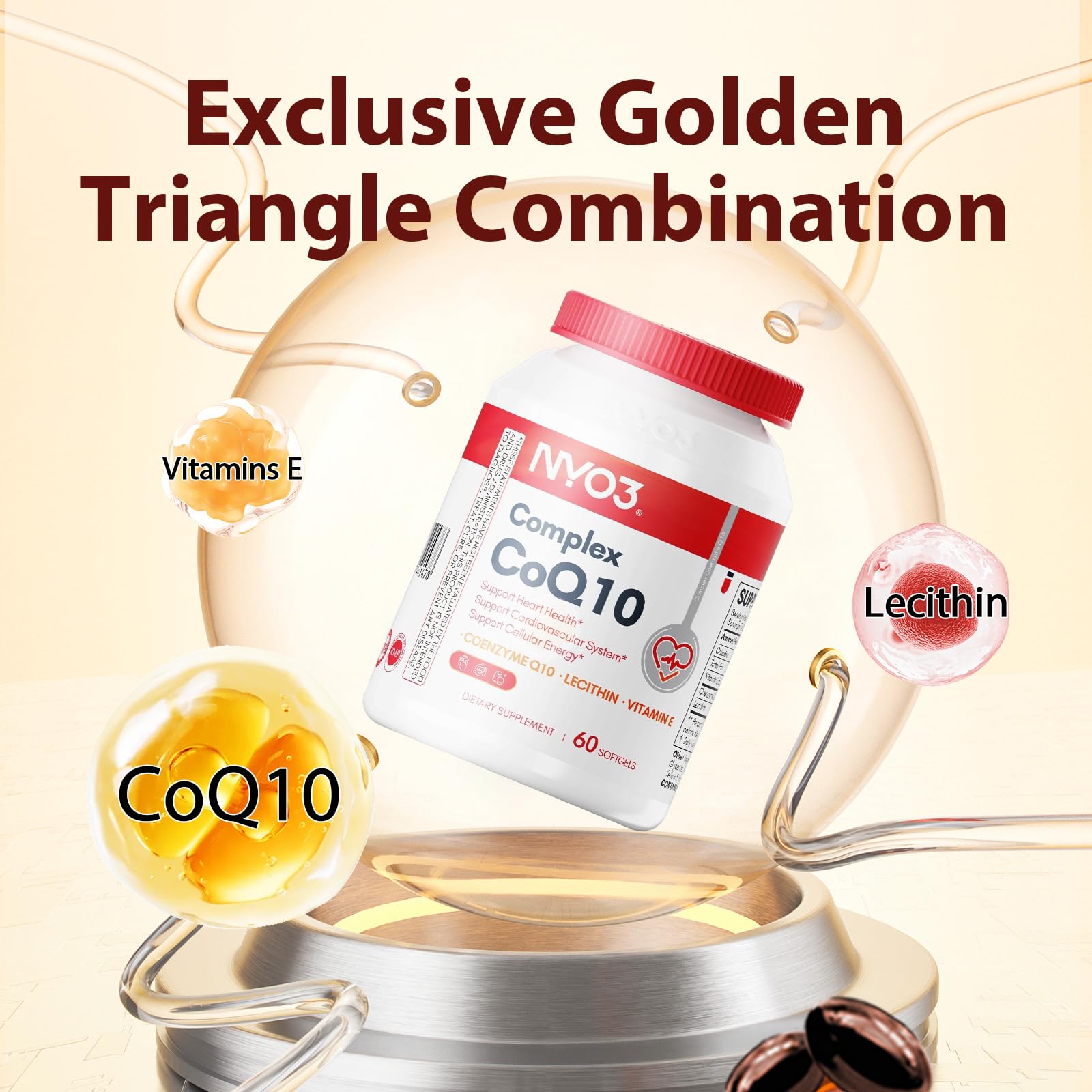 NYO3 CoQ10 : potentiel réduction de la fatigue grâce à l'antioxydant.