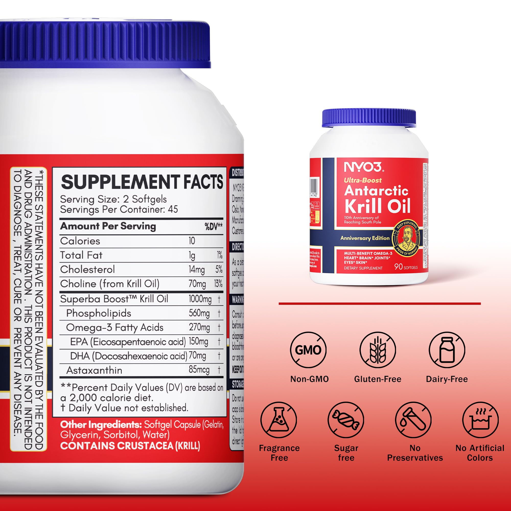 NYO3 EPA et DHA 270mg: apport Oméga-3 équilibré.
