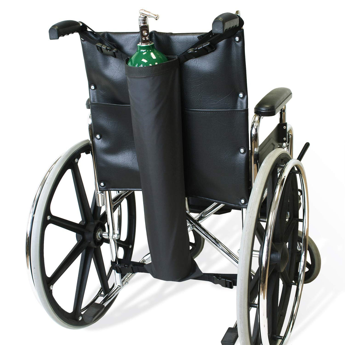 NYOrtho: support cylindre oxygène pour fauteuil roulant, sécurité et confort lors des trajets.
