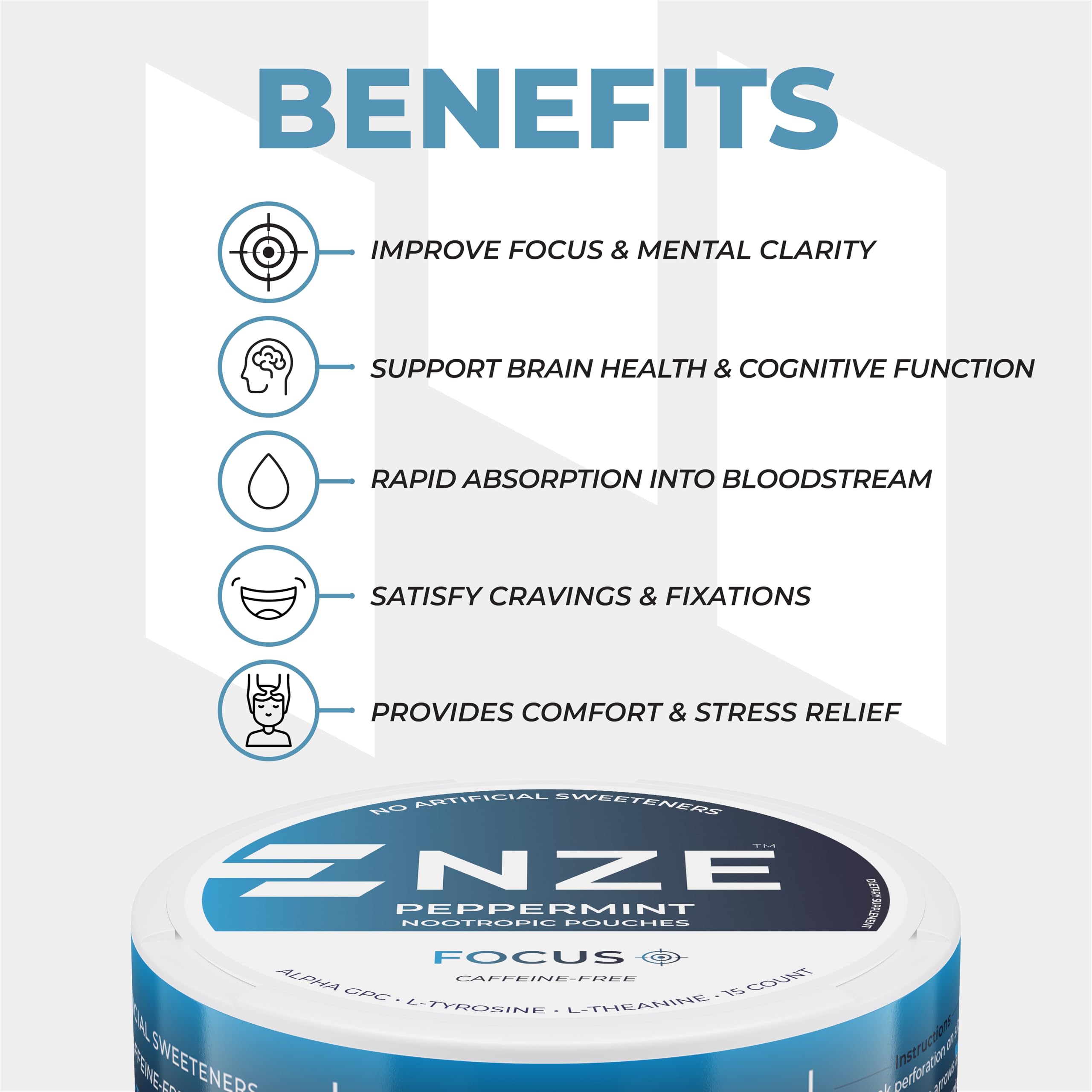 NZE Focus absorption buccale rapide pour une entrée rapide dans le sang.