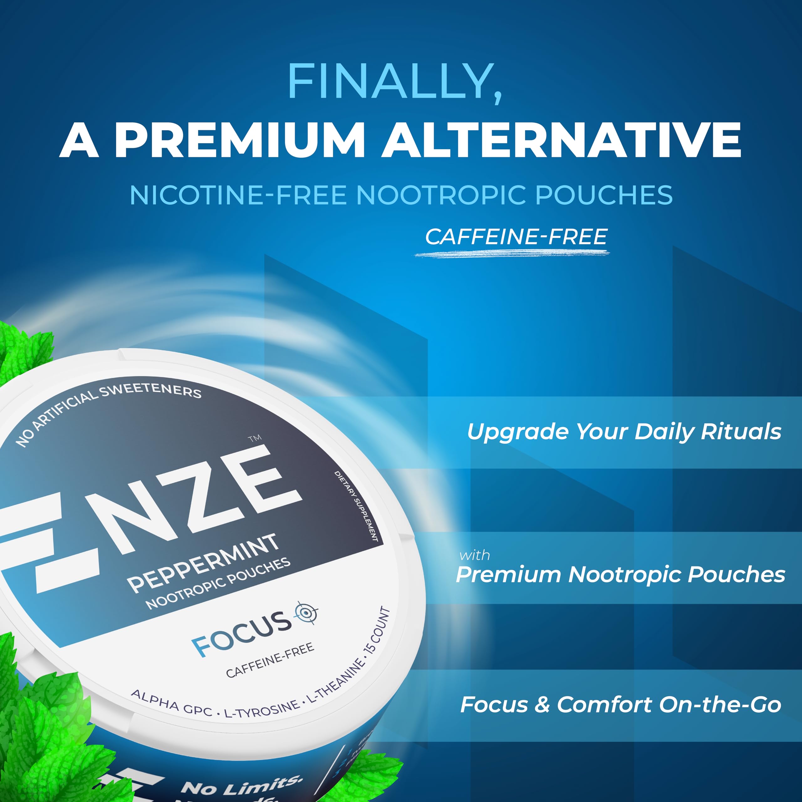 NZE Focus: composition alpha-gpc et L-Tyrosine pour un soutien cognitif premium.