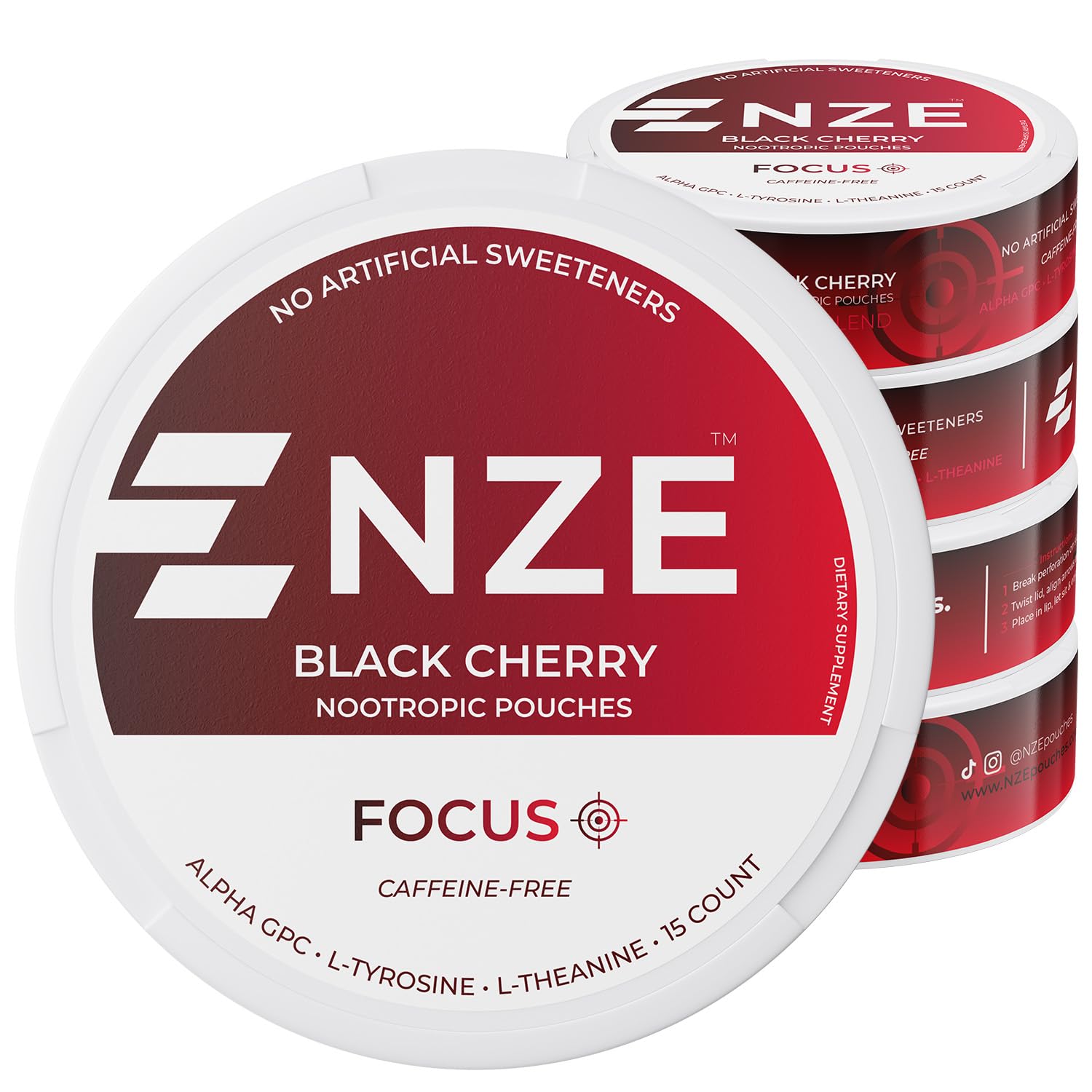 NZE Focus cerise noire emballage pratique pour emporter