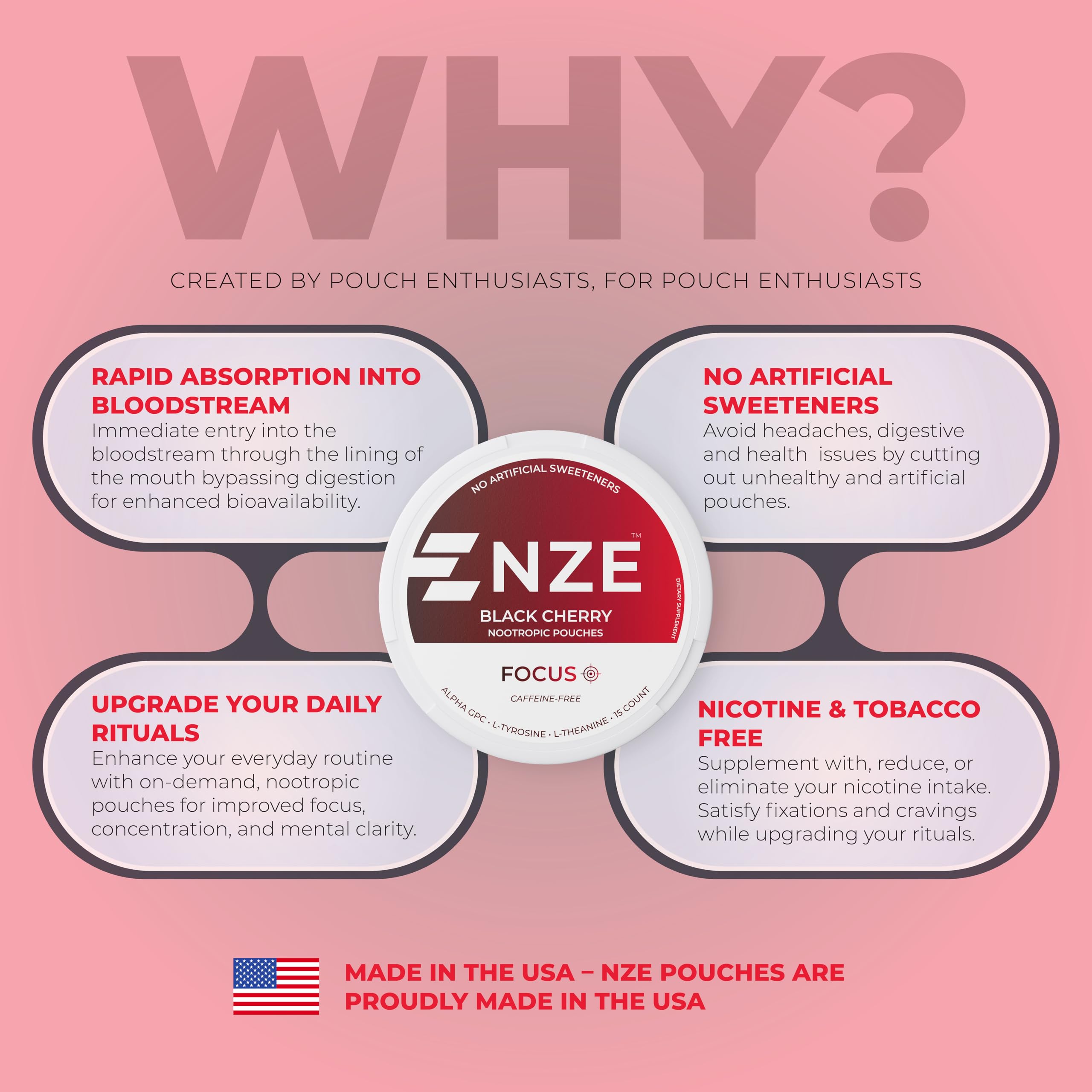 NZE Focus sachet sans sucre, portabilité pour le bureau