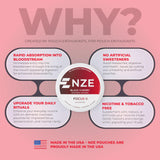NZE Focus sachet sans sucre, portabilité pour le bureau
