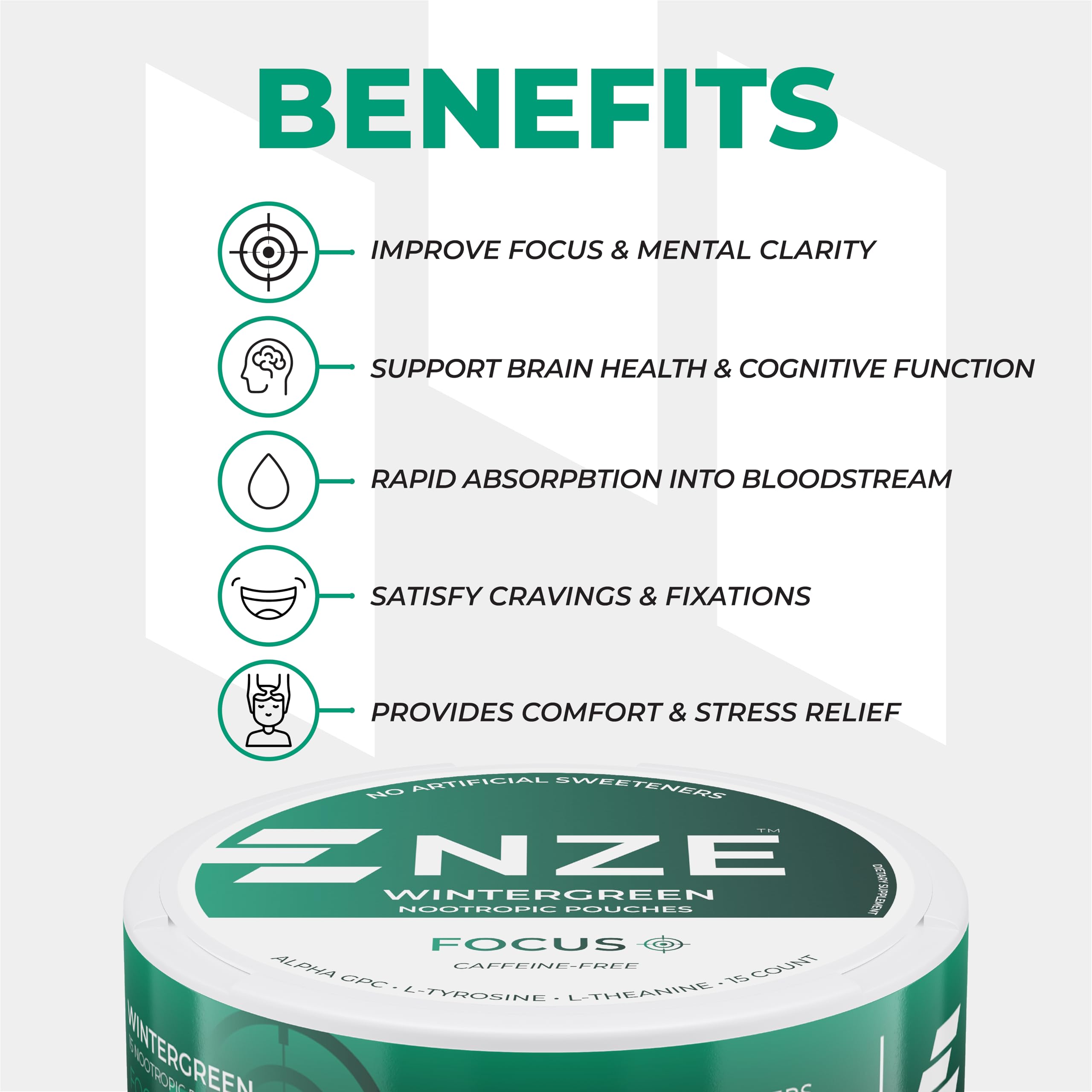 Poche NZE Focus sans sucre et édulcorants naturels