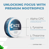 NZE Focus utilise édulcorants naturels stevia et xylitol, sans sucre ajouté.