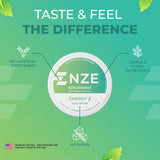 NZE pochettes caféine nootropiques spearmint sans sucre et édulcorants artificiels