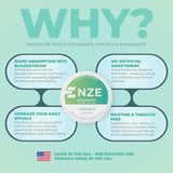 NZE sachets menthe fabriqués aux États-Unis, normes strictes.