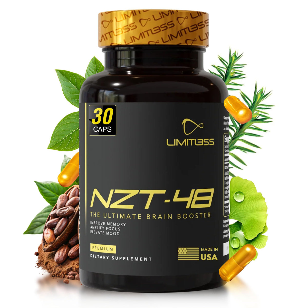 NZT-48 Brain Booster: bouteille prête à aider la concentration pendant une session de travail