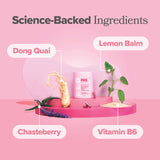 O Positiv FLO PMS bouteille pratique et format facile à emporter.
