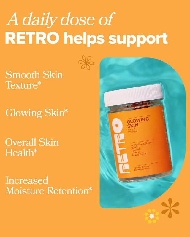O Positiv RETRO GUMMIES : gomme pêche, texture agréable pour routine beauté quotidienne.