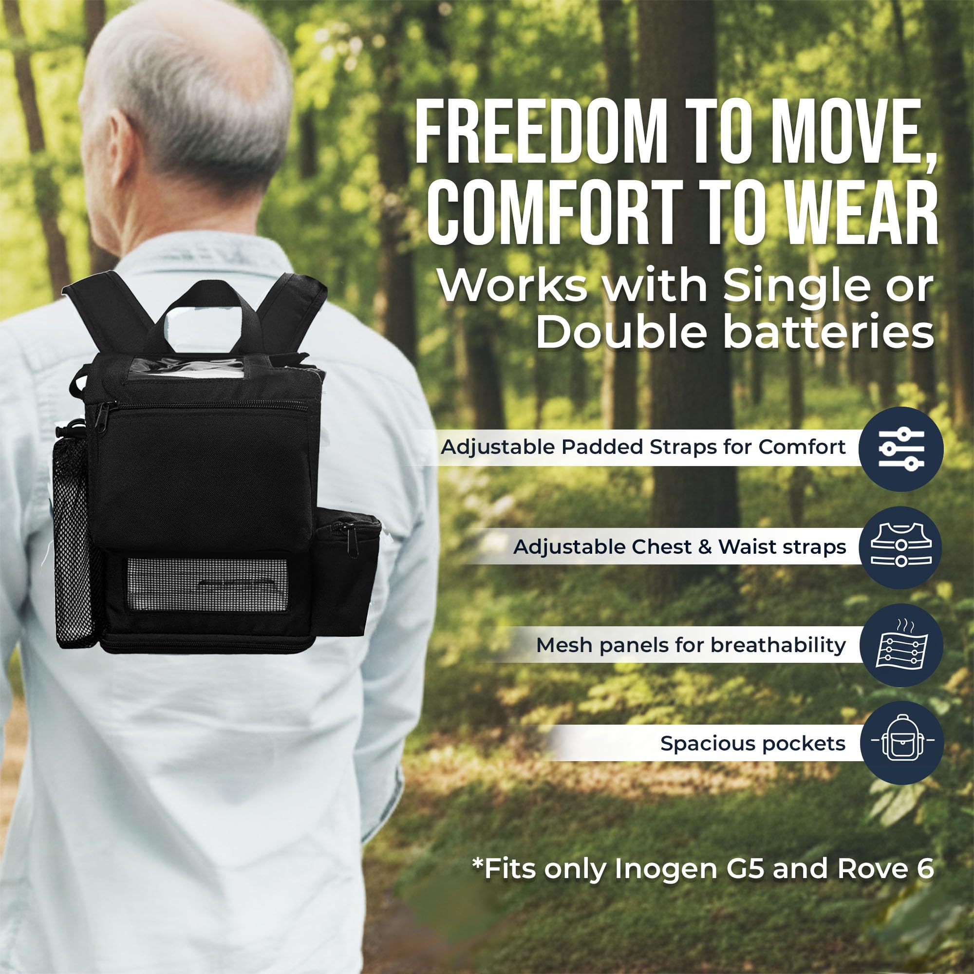 O2TOTES sac à dos support cannule maintient l’emplacement