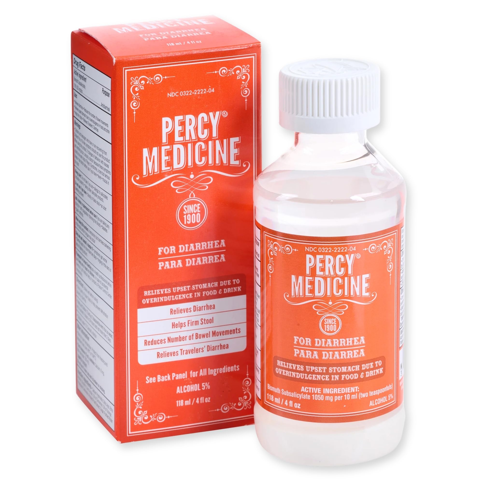 Percy par OAKHURST, médicament liquide pour diarrhée en bouteille, soulagement pratique.