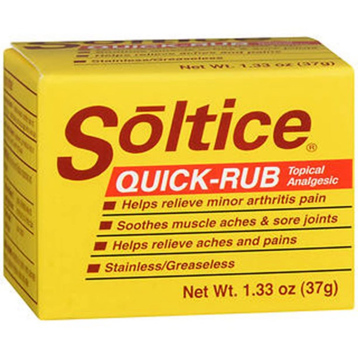 OAKHURST Soltice Quick Rub flacon – soulage temporairement douleurs musculaires et articulaires.